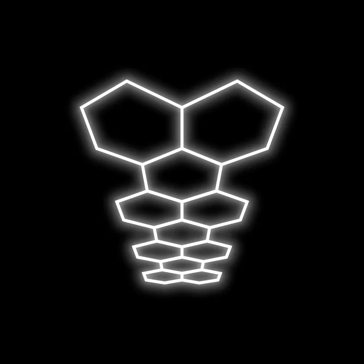 Dimmable Hexagon Garage Lights Gen 2 - 11 Grid (15.9 x 5.1 ft) Long - Image 3
