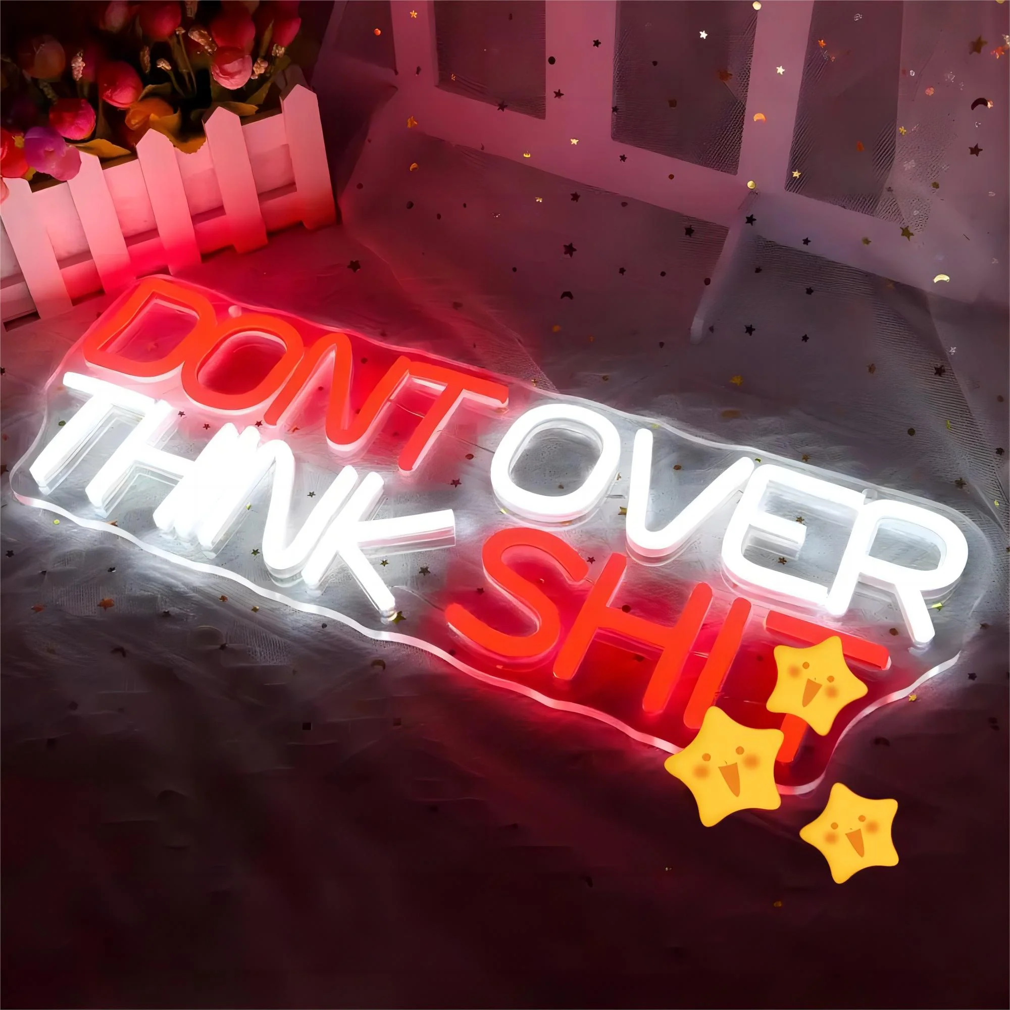Don't Over Think Shit LED Neon Sign Light - Image 2
