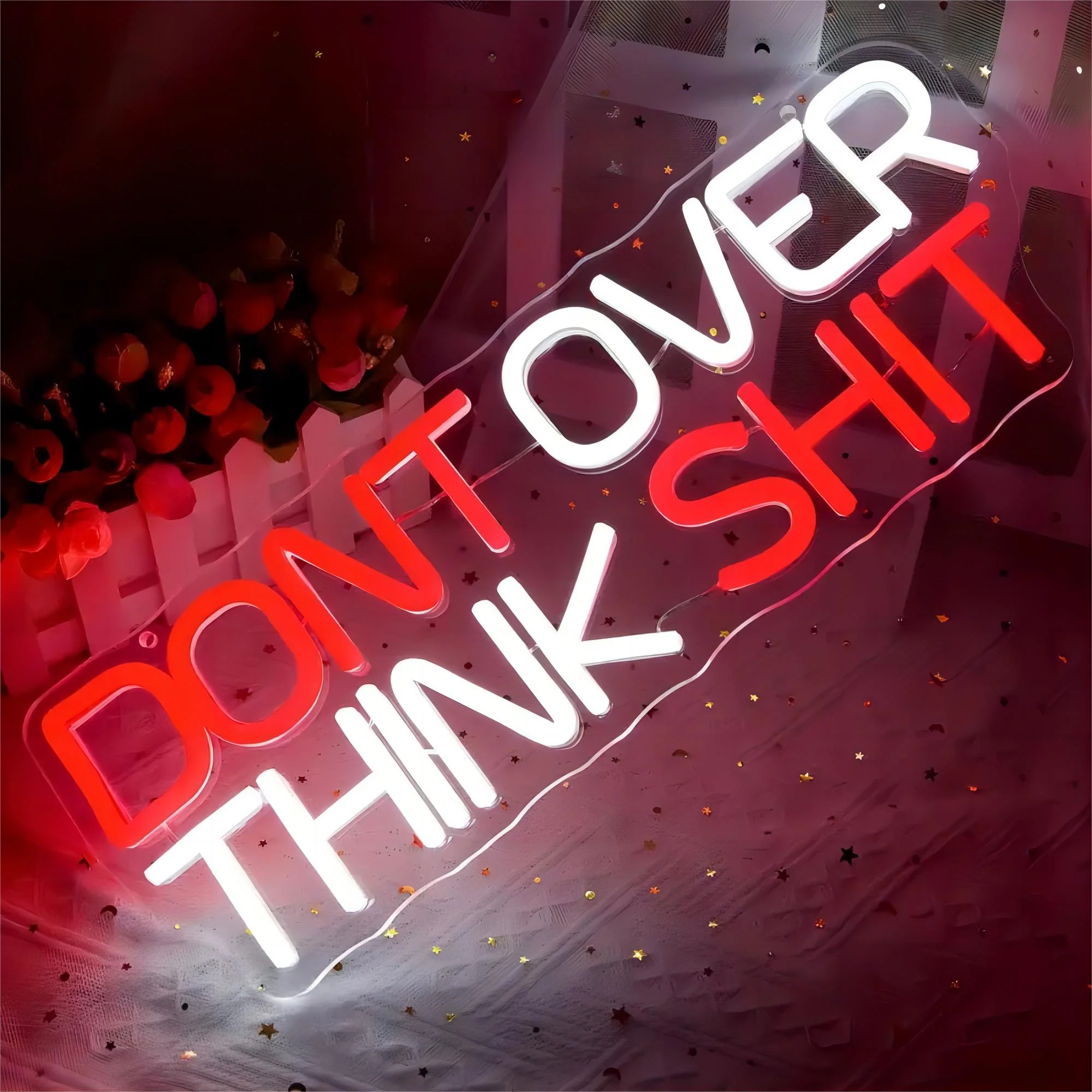Don't Over Think Shit LED Neon Sign Light - Image 3
