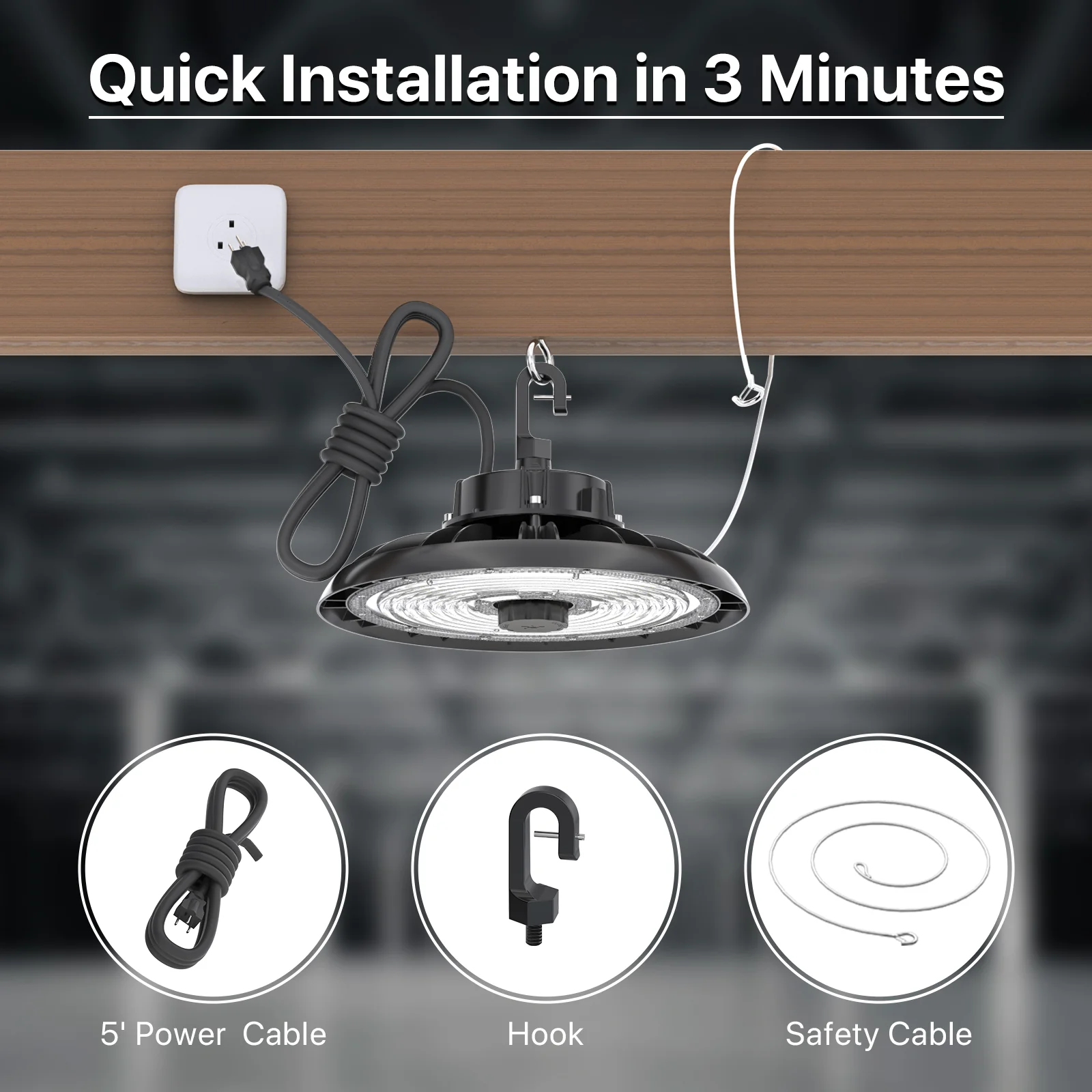 Hyperlite Motion Activated LED High Bay Light - RADAR Series, 21000lumens, AC 120-277V - Image 4