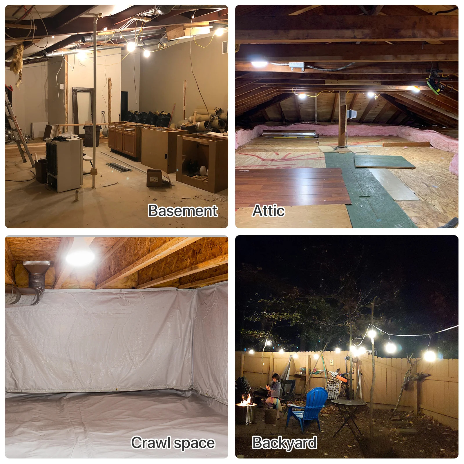 Hyperlite 100ft Construction LED String Work Lights - 10000lumens, 5000K, AC 120V Only - Image 7