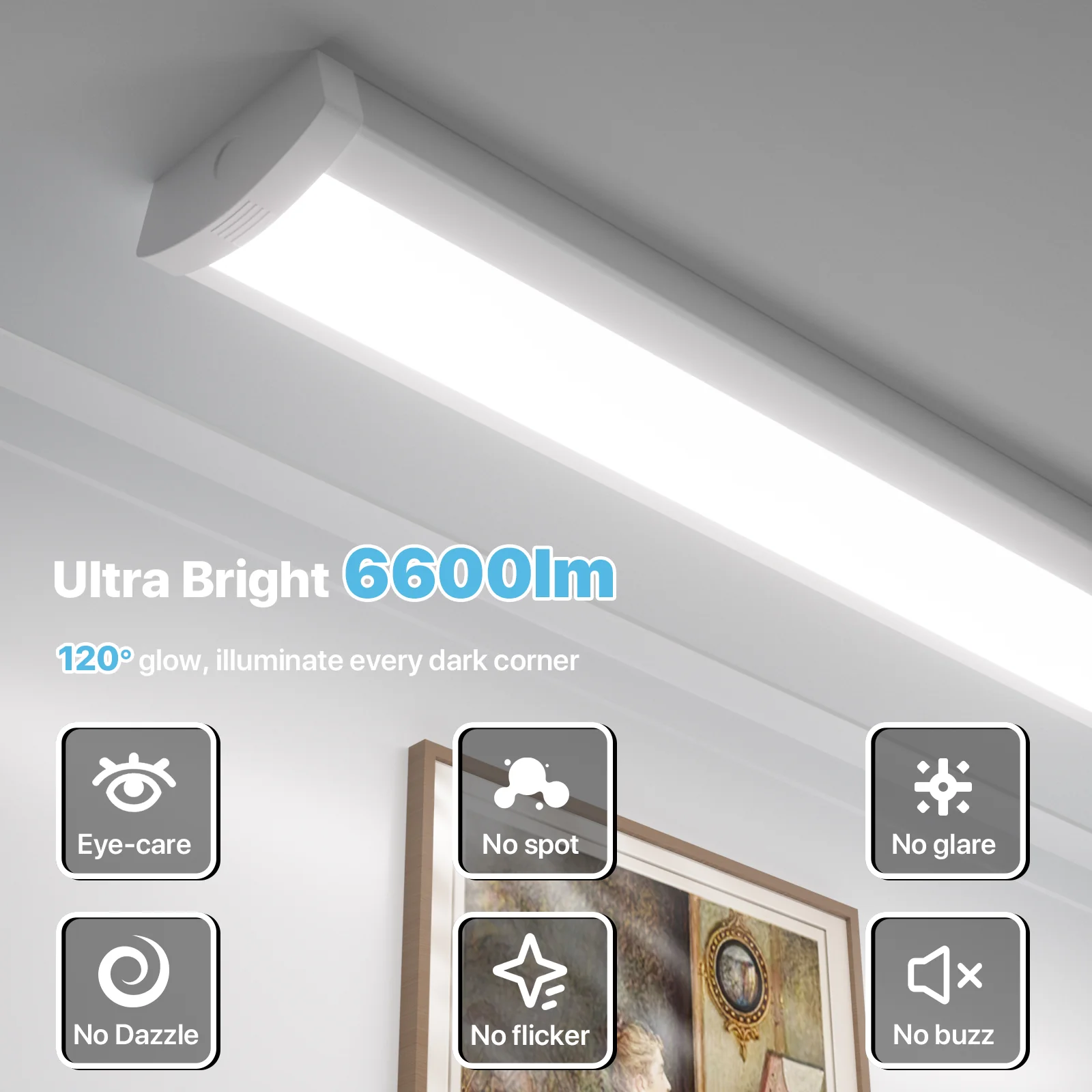 Hyperlite 4FT LED Wraparound Light, 6600lumens, 4000K, Selectable Wattage, AC 120V - Image 3