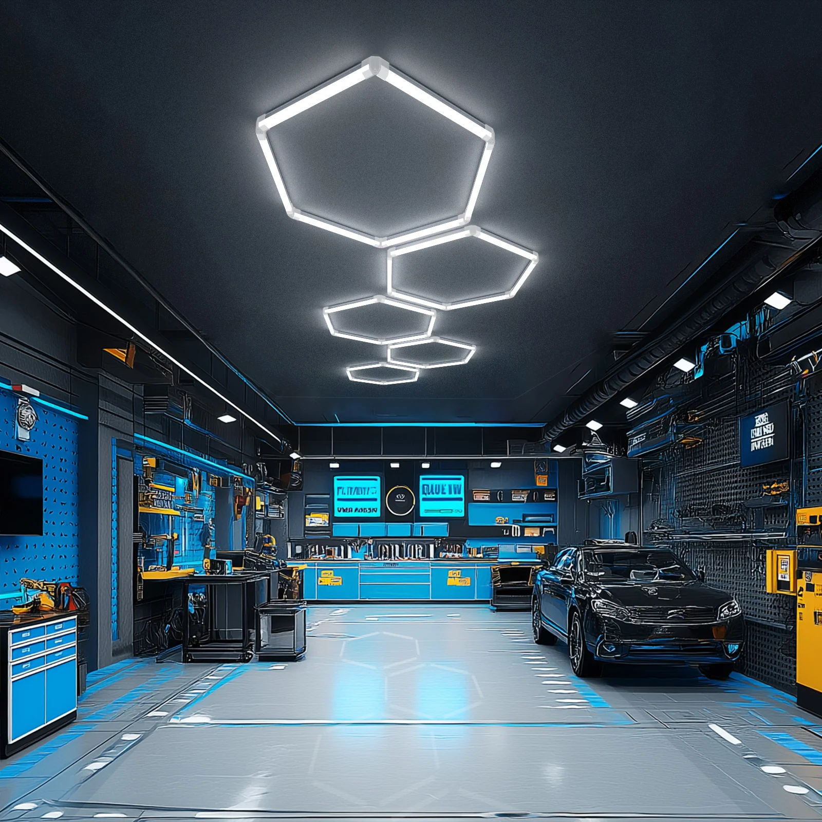 Hyperlite Hexagon Garage Lights Gen 2 - 5 Grid (12.4 x 4 ft) - Image 6