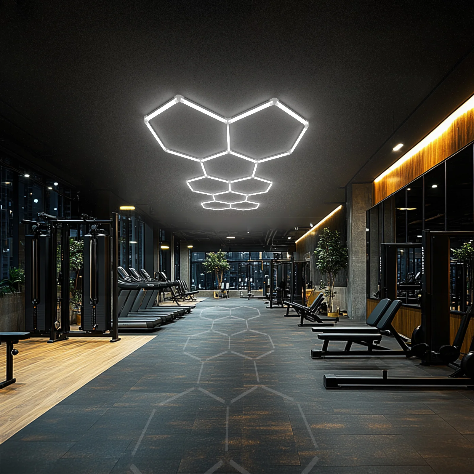 Hyperlite Hexagon Garage Lights Gen 2 - 8 Grid (11.6 x 5.1 ft) Long - Image 4