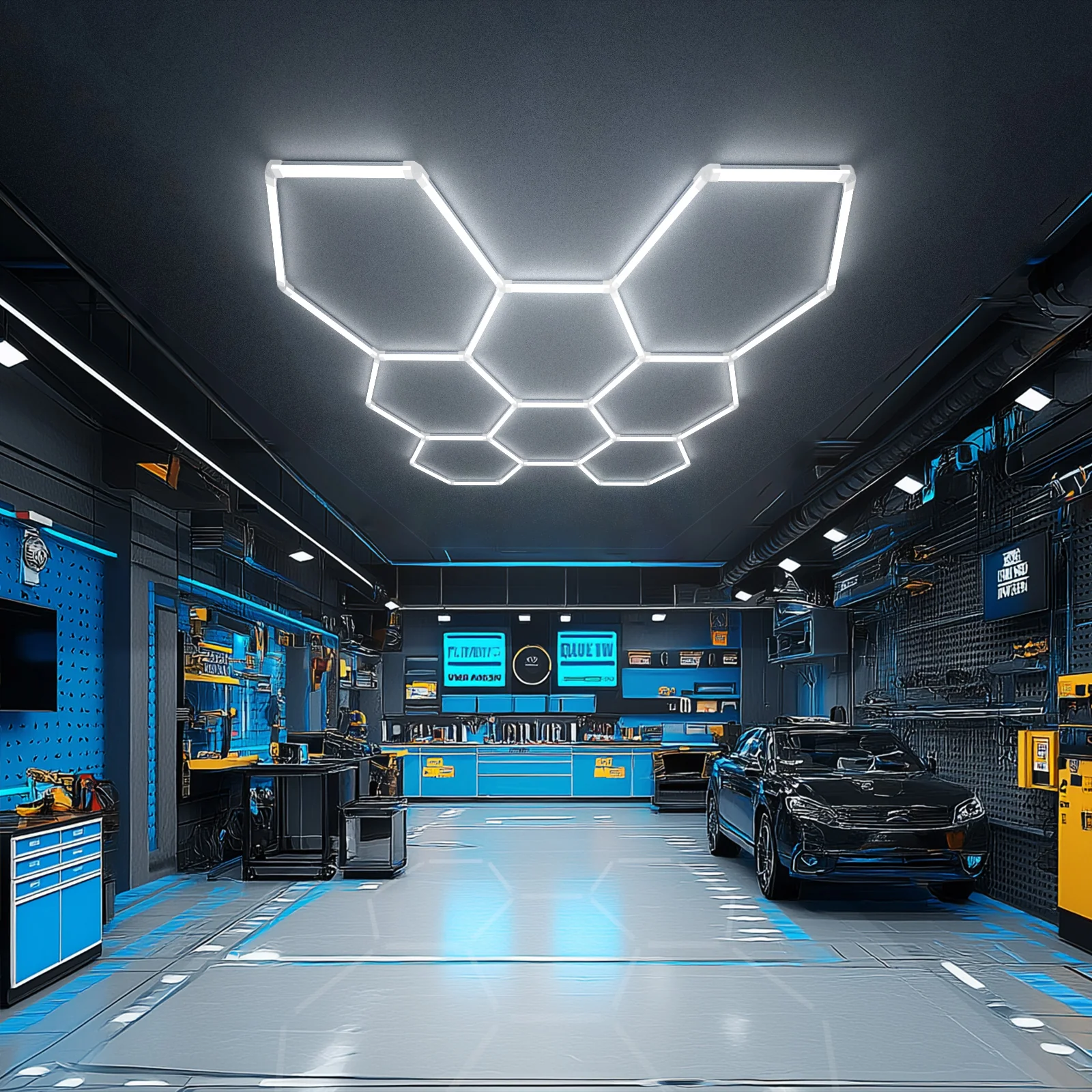 Hyperlite Hexagon Garage Lights Gen 2 - 8 Grid (7.6 x 7.3 ft) - Image 6