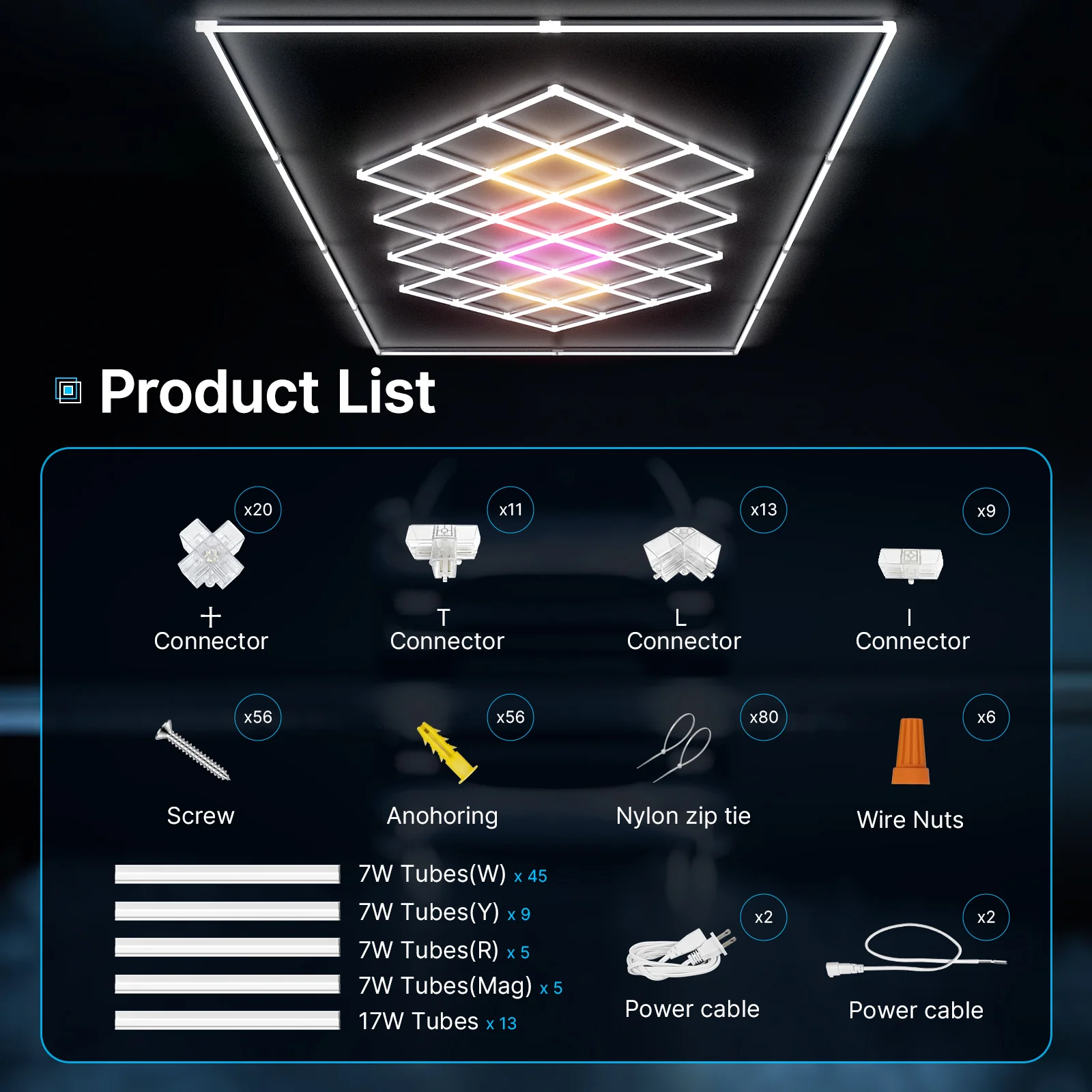 Hyperlite Hexagon LED Lights Gen 2 - Red/Yellow/Magenta (8 x 15.9 ft) With Border - Image 5