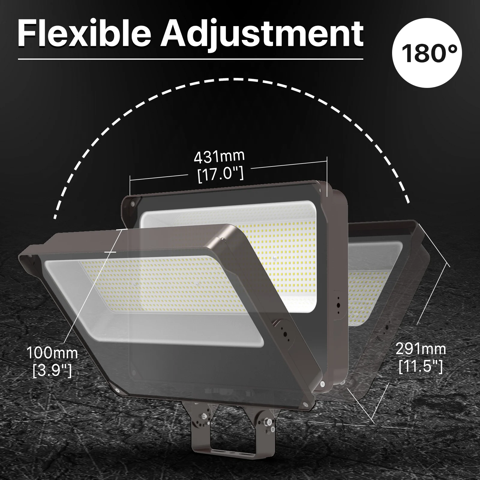 Hyperlite Led Flood Light - Mars Series (Trunion Mount) 2Pack, 18000lumens, 5000K, AC 120V ONLY - Image 5