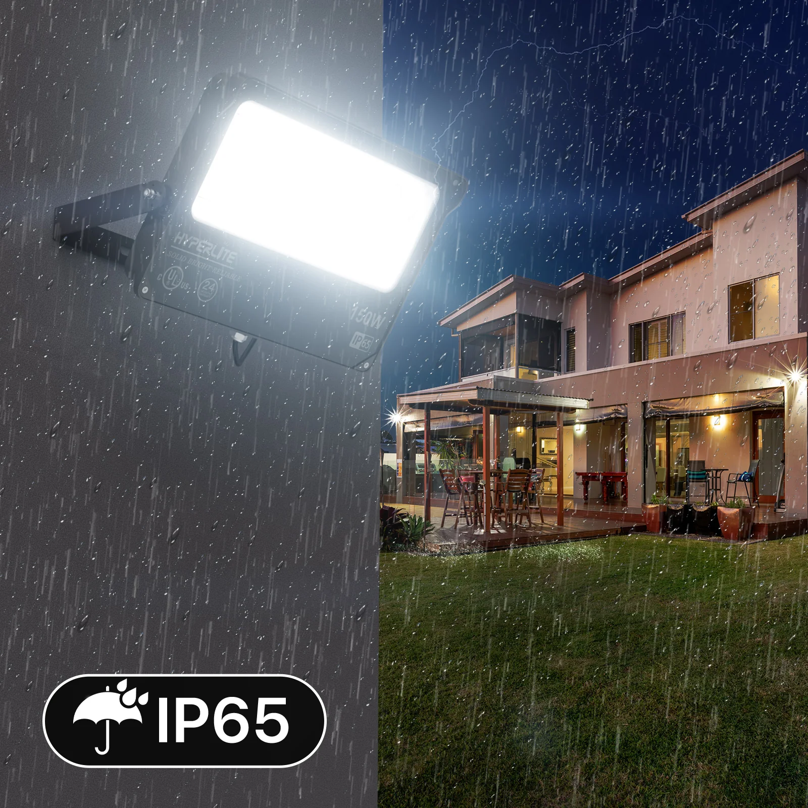 Hyperlite Led Flood Light with Photocell - Mars Series 2 Pack (U Bracket) - 18000lumens, 5000K, AC 120V Only - Image 7