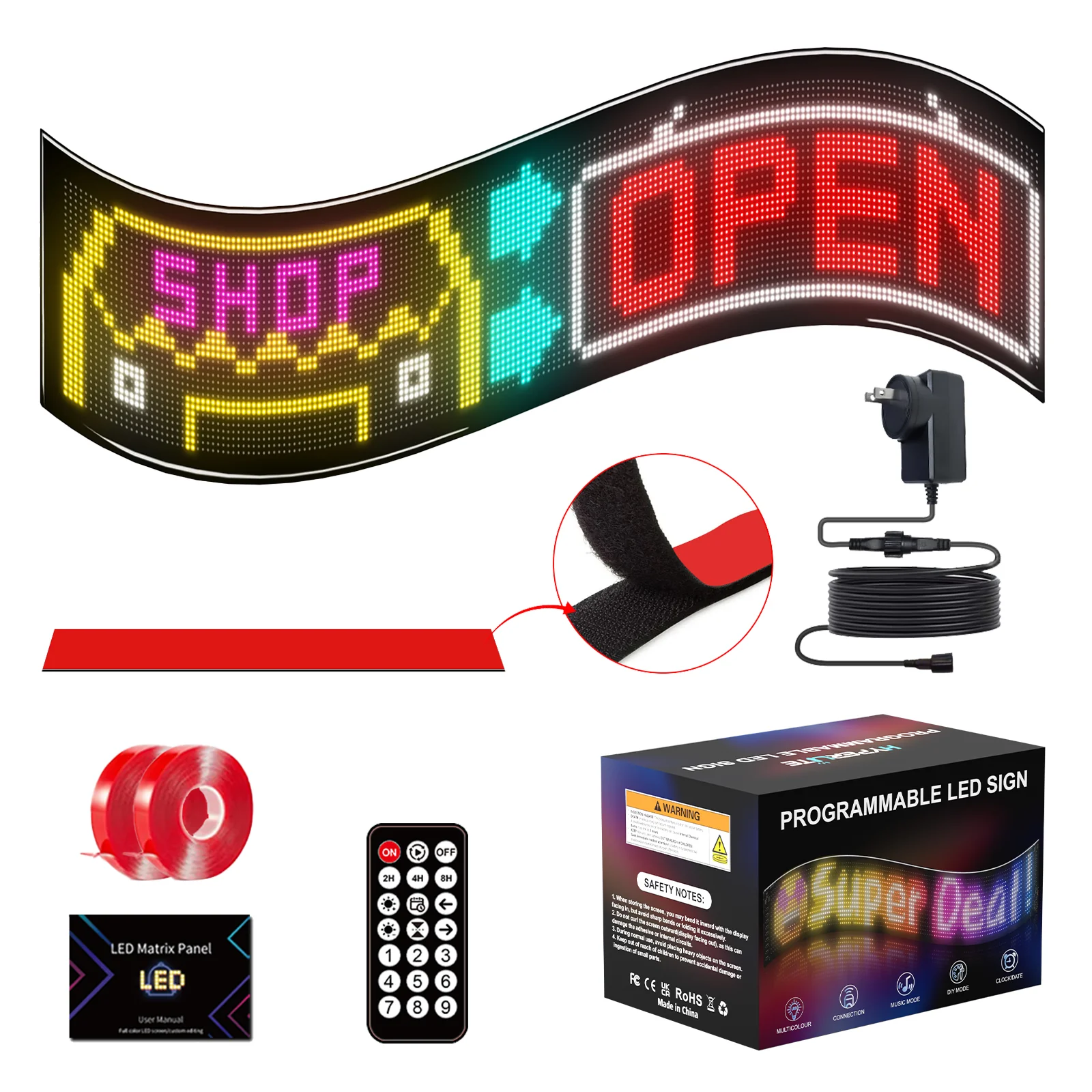 Hyperlite Programmable LED Sign, Fully Customizable Scrolling Text LED Display for Business & Party Decor - Image 10
