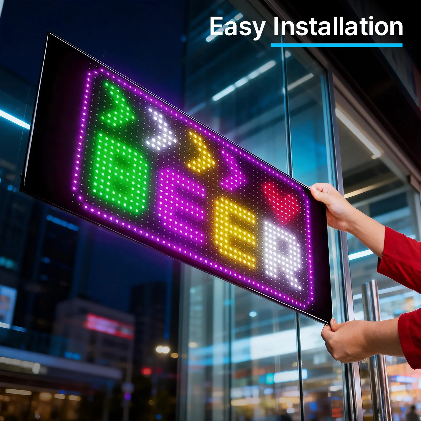 Hyperlite Programmable LED Sign, Fully Customizable Scrolling Text LED Display for Business & Party Decor - Image 5