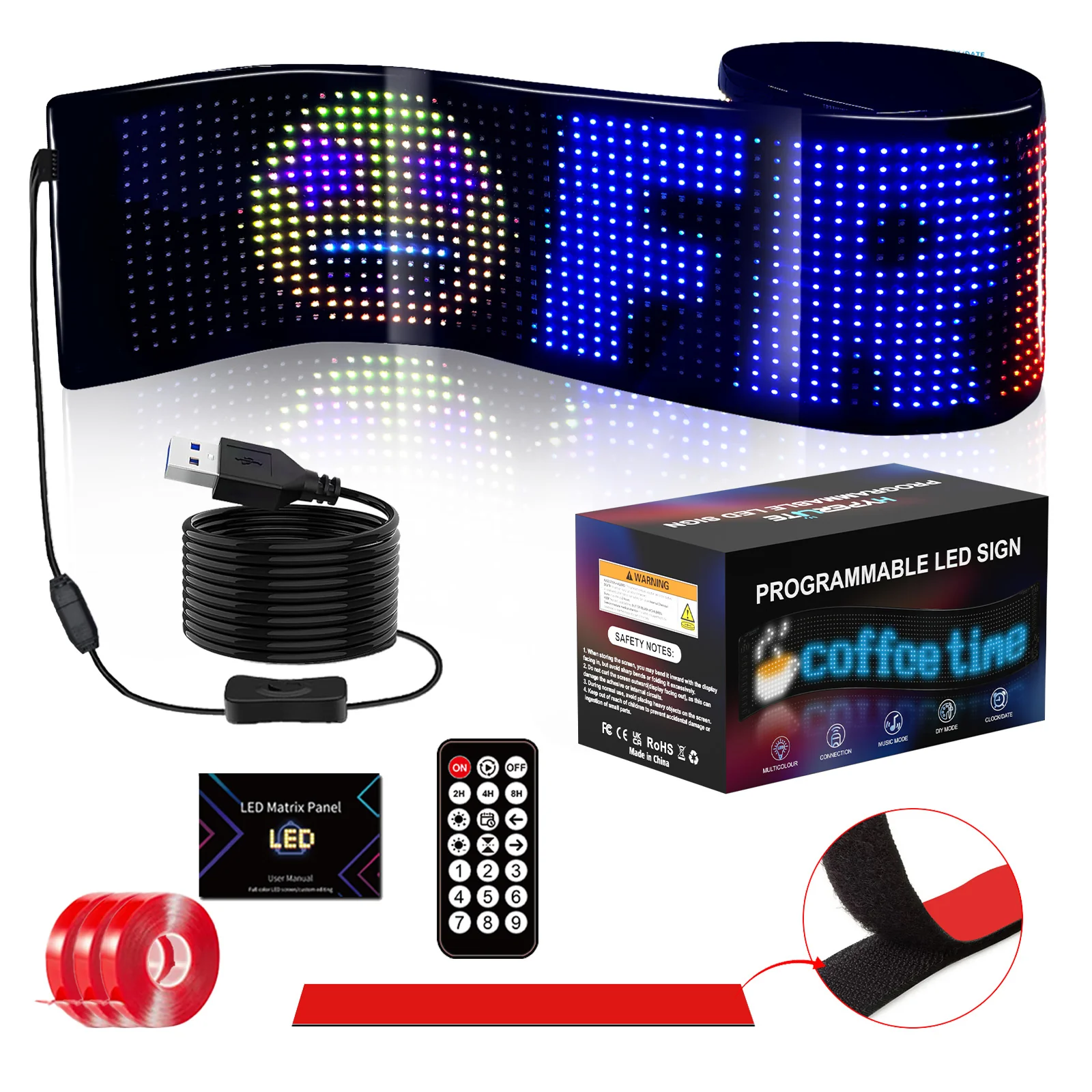 Hyperlite Programmable LED Sign, Fully Customizable Scrolling Text LED Display for Business & Party Decor - Image 8