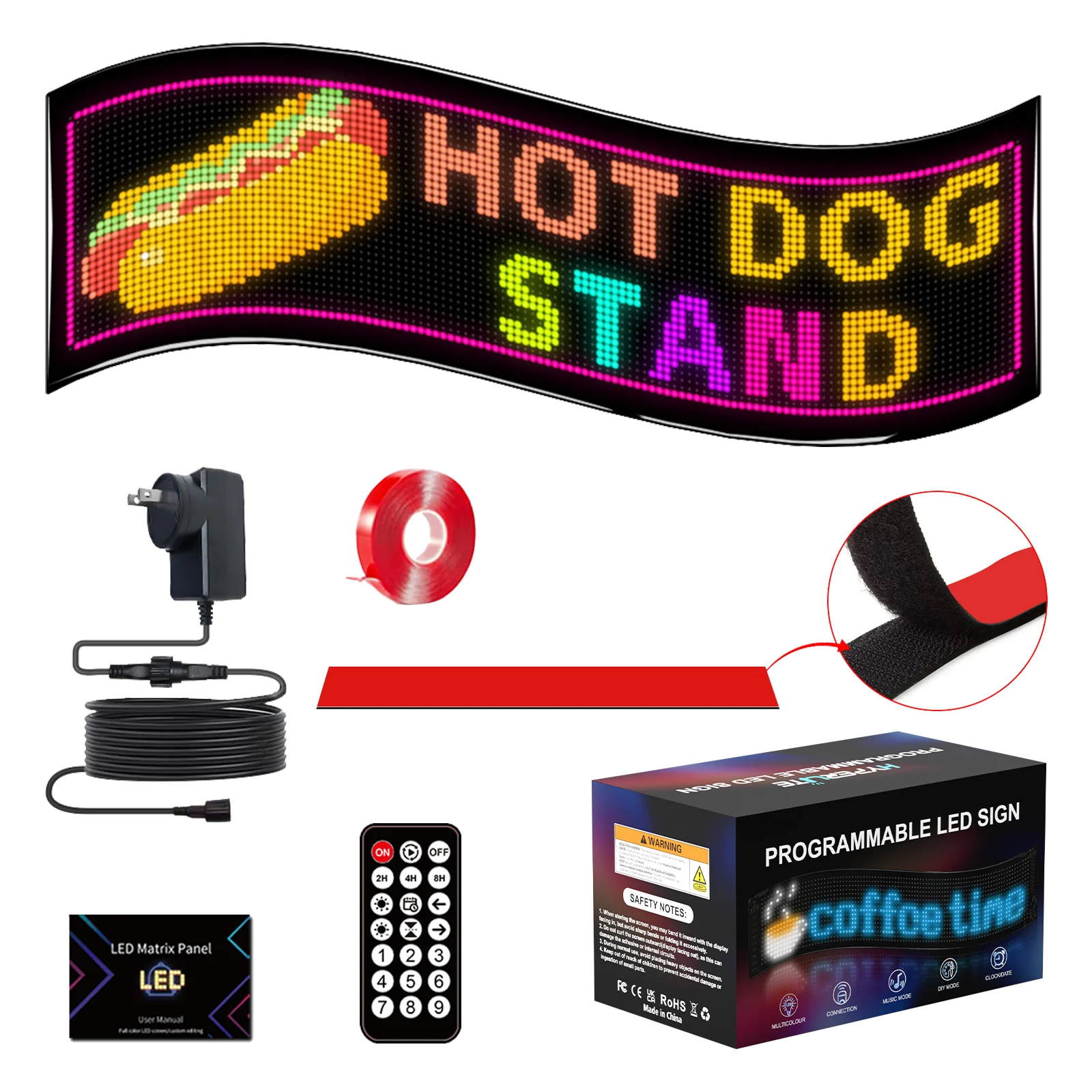 Hyperlite Programmable LED Sign, Fully Customizable Scrolling Text LED Display for Business & Party Decor - Image 9