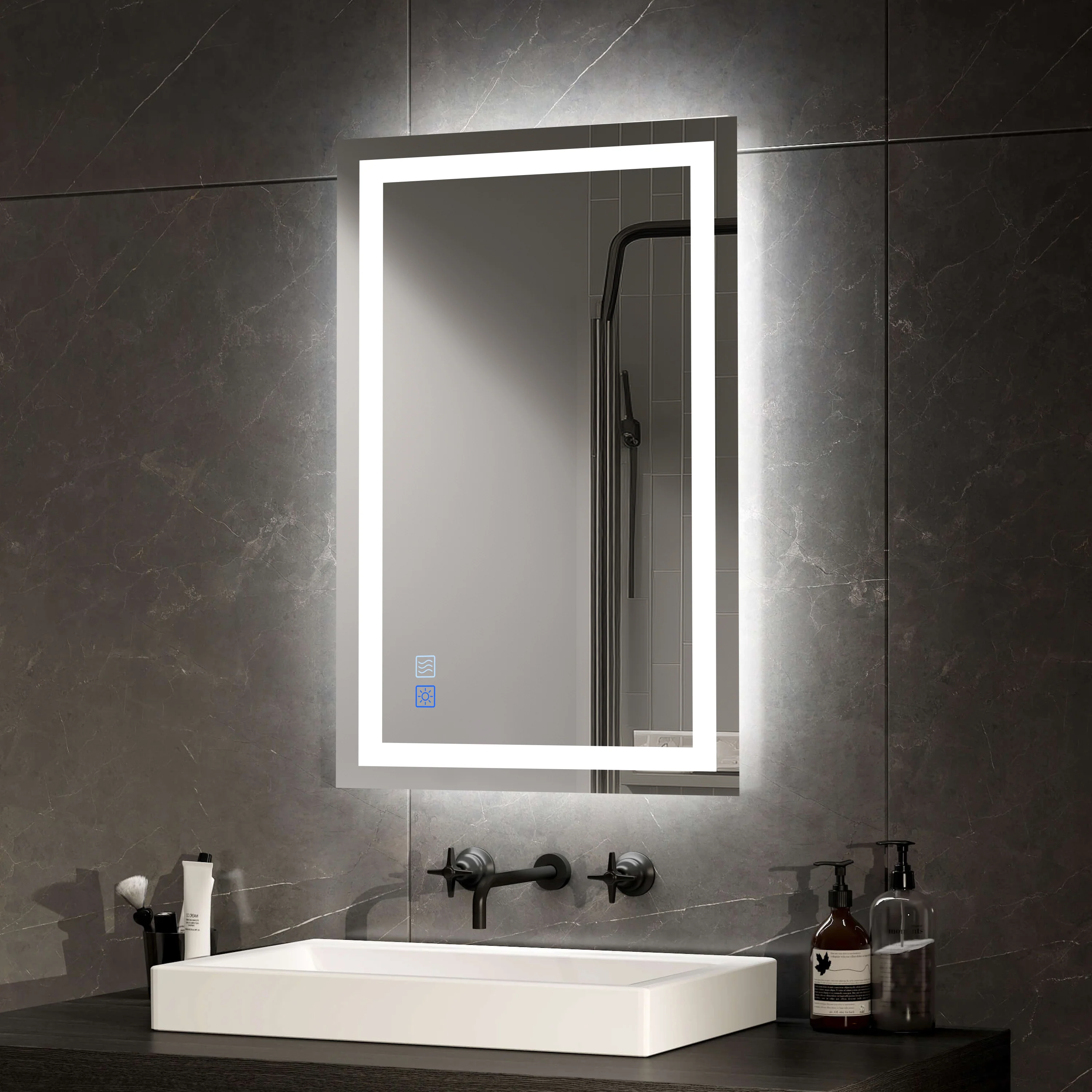 LED Bathroom Mirror, Backlit + Front Lit, Anti-Fog, Dimmable 3 Color Lighting, Memory Function - Image 10