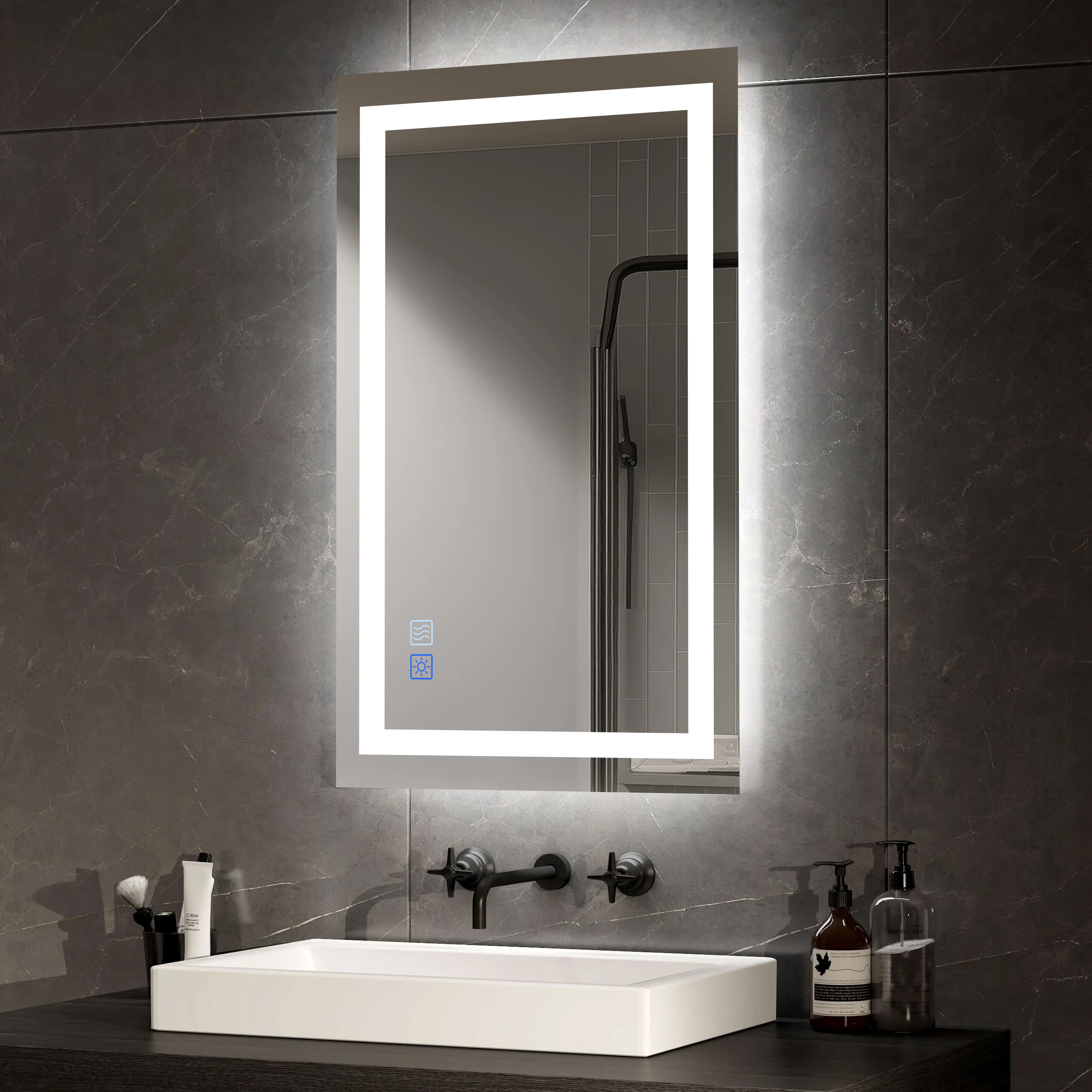 LED Bathroom Mirror, Backlit + Front Lit, Anti-Fog, Dimmable 3 Color Lighting, Memory Function - Image 11
