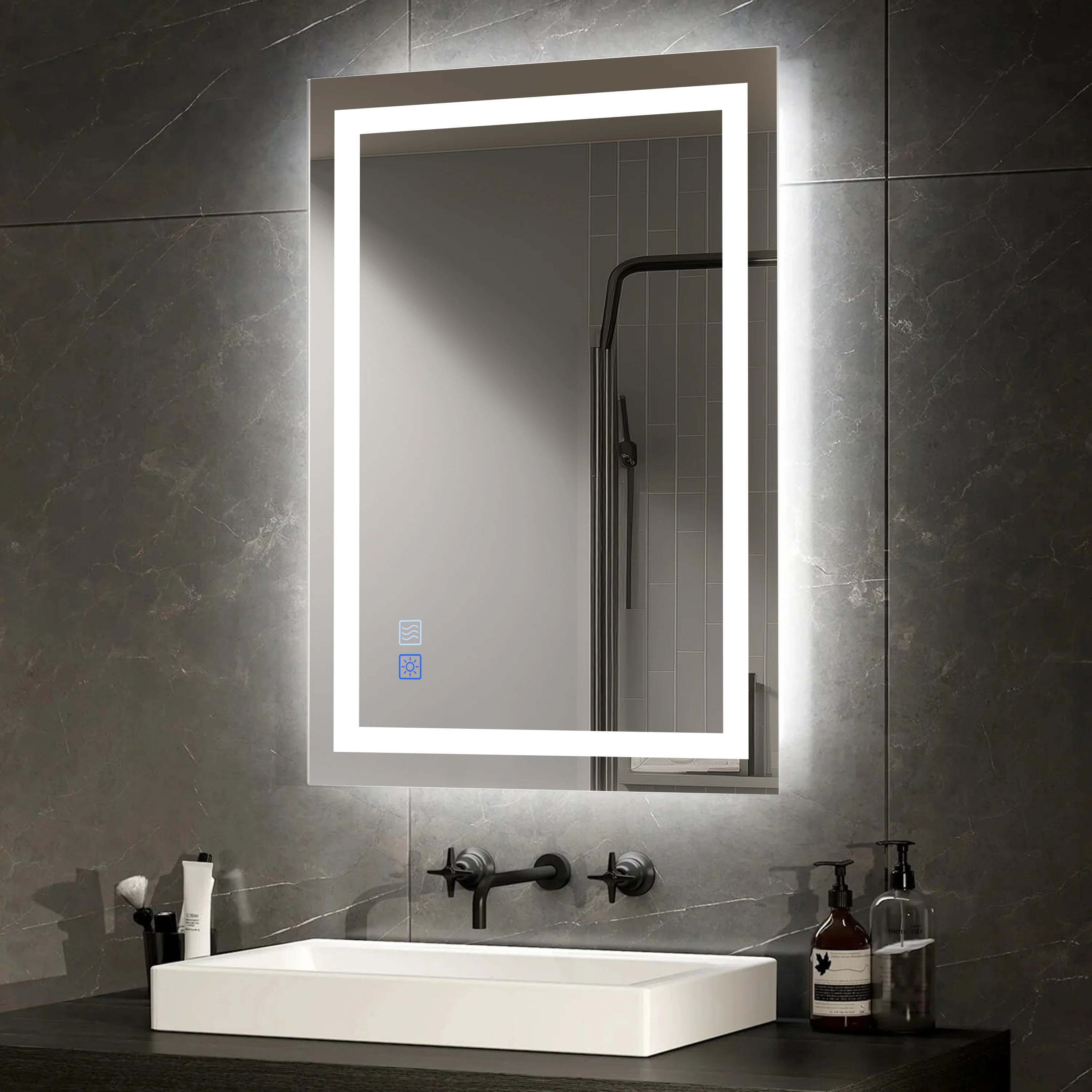 LED Bathroom Mirror, Backlit + Front Lit, Anti-Fog, Dimmable 3 Color Lighting, Memory Function - Image 12