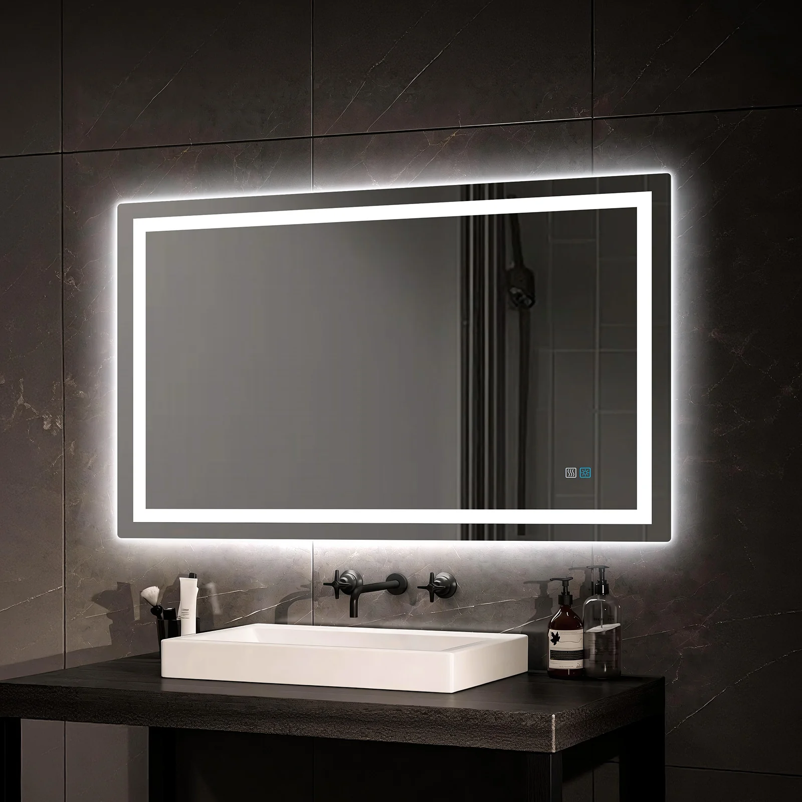 LED Bathroom Mirror, Backlit + Front Lit, Anti-Fog, Dimmable 3 Color Lighting, Memory Function - Image 13