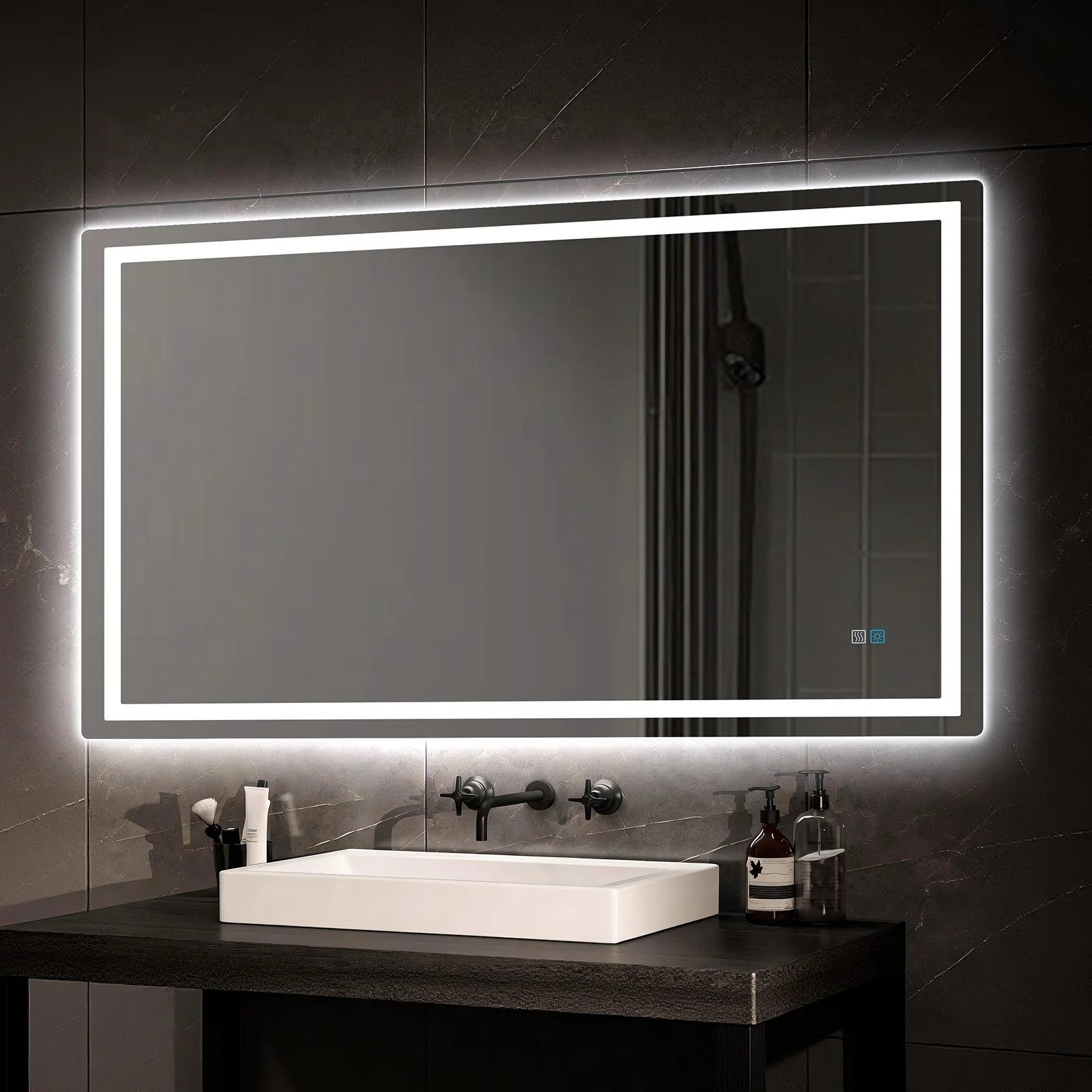 LED Bathroom Mirror, Backlit + Front Lit, Anti-Fog, Dimmable 3 Color Lighting, Memory Function - Image 14