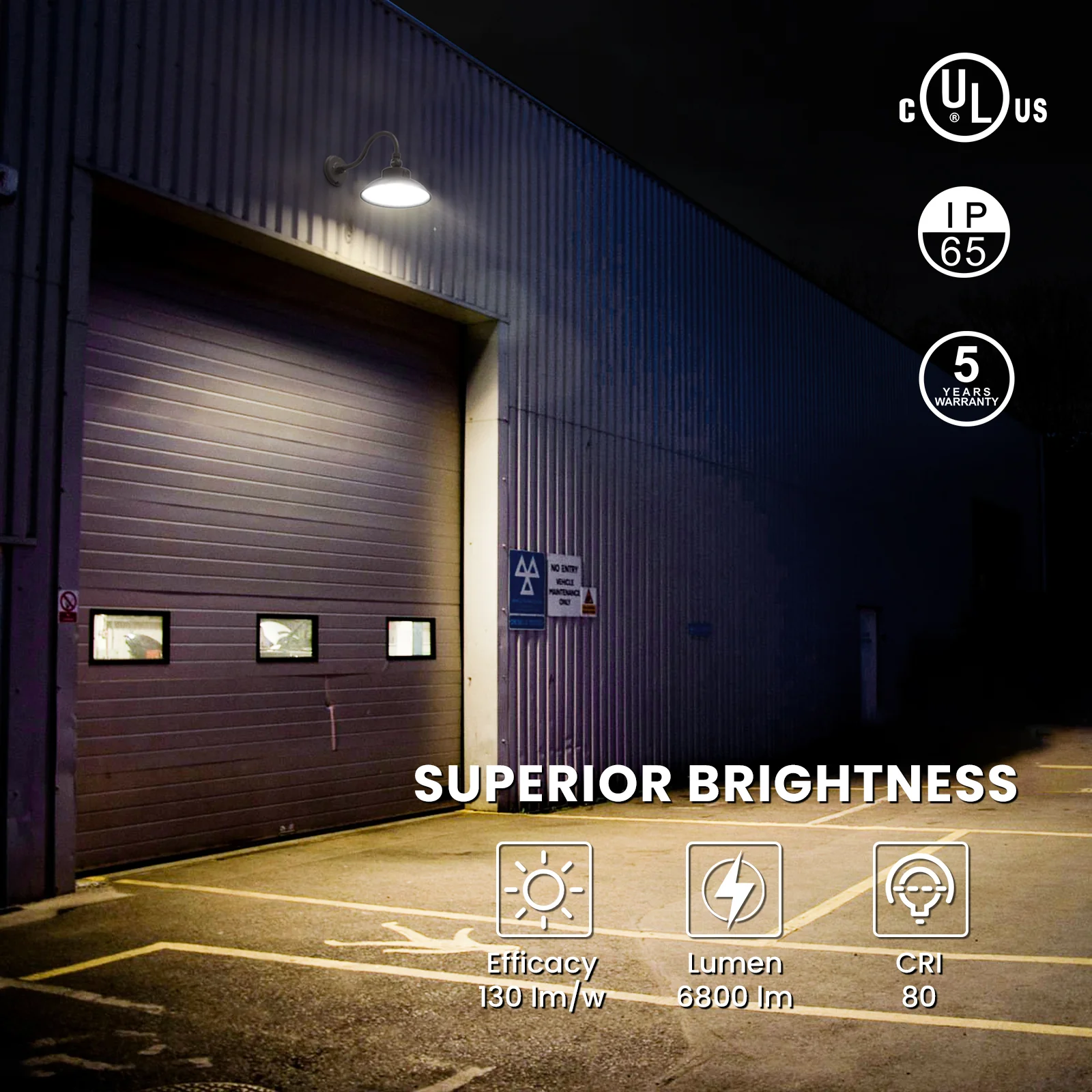 LED Gooseneck Barn Light Outdoor, 12inch Bronze, 6500lumens, Power & CCT Selectable, AC 120-277V - Image 3