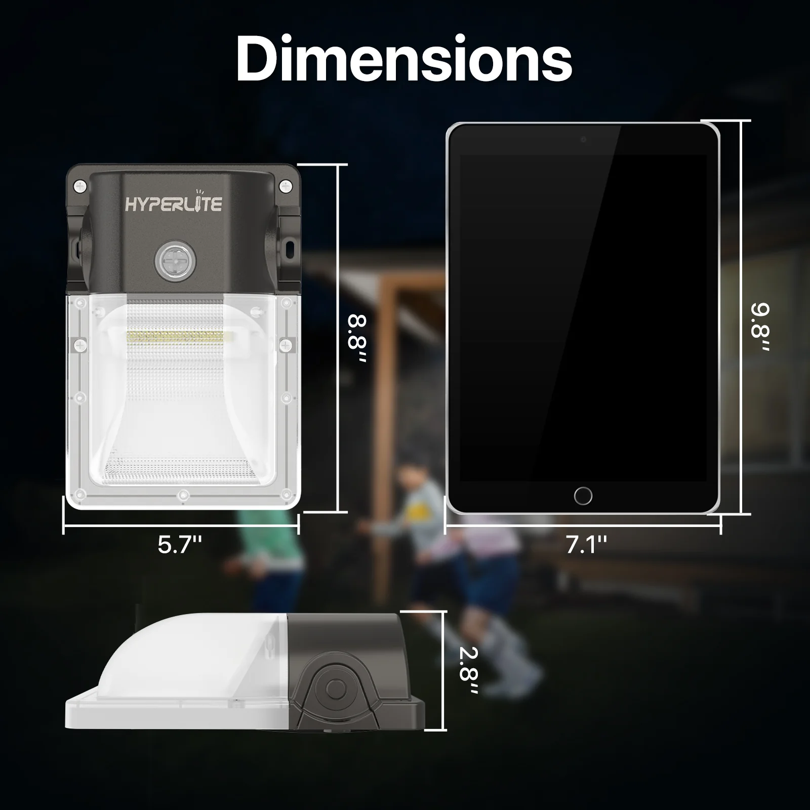LED Mini Wall Pack Light with Photocell, Bronze, 3600 lumens, 5000K, AC 120V - Image 3