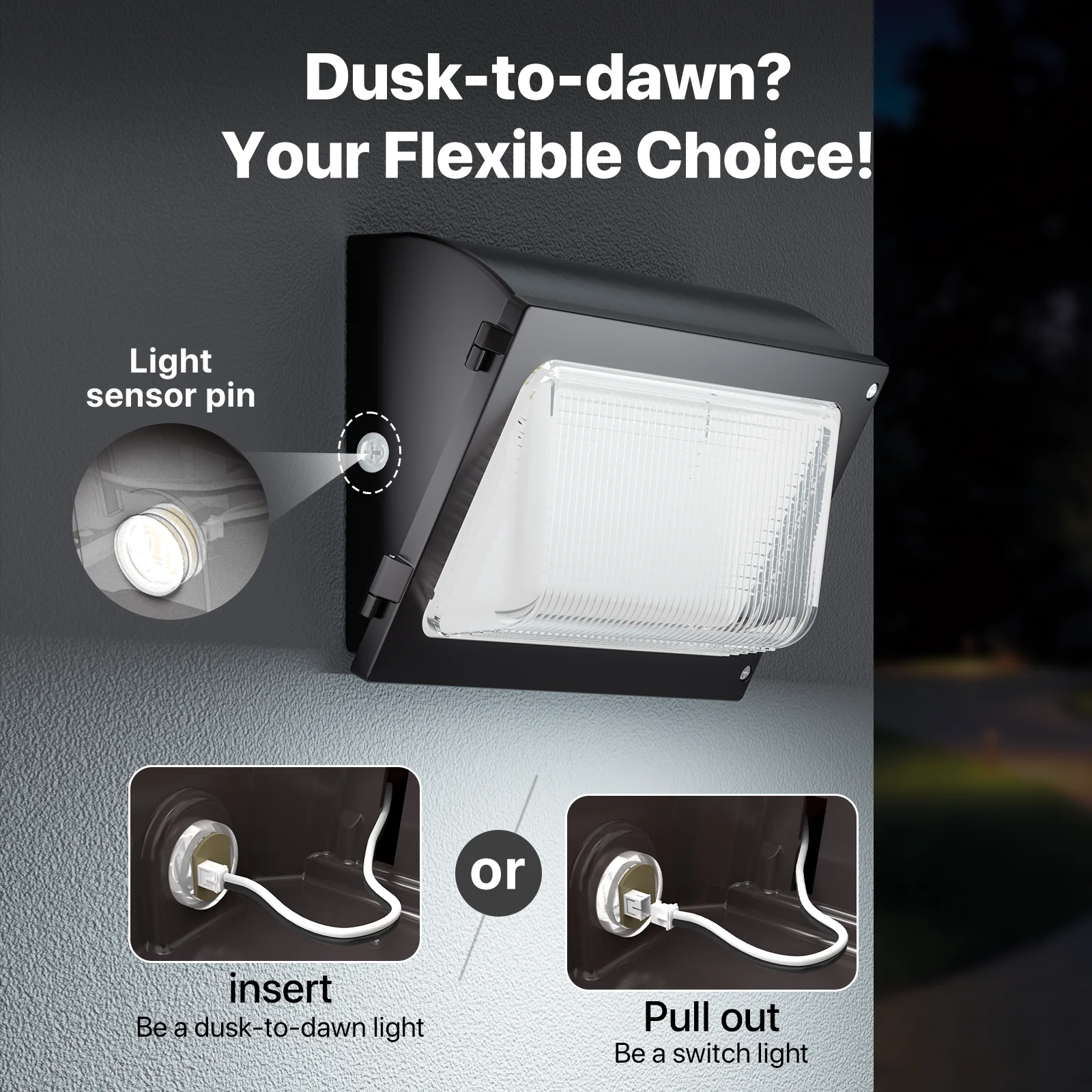 Wall Pack Light with Photocell - Oval series, 15600 lumens, 5000K, AC 120-277V - Image 3