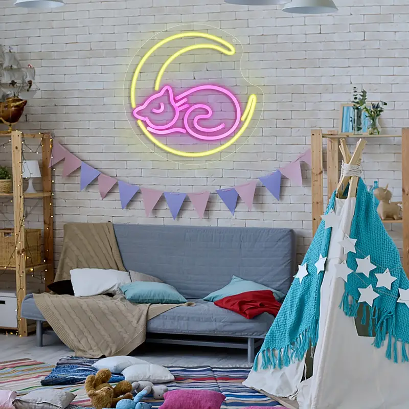 Moon Cat LED Neon Sign Light - Image 2
