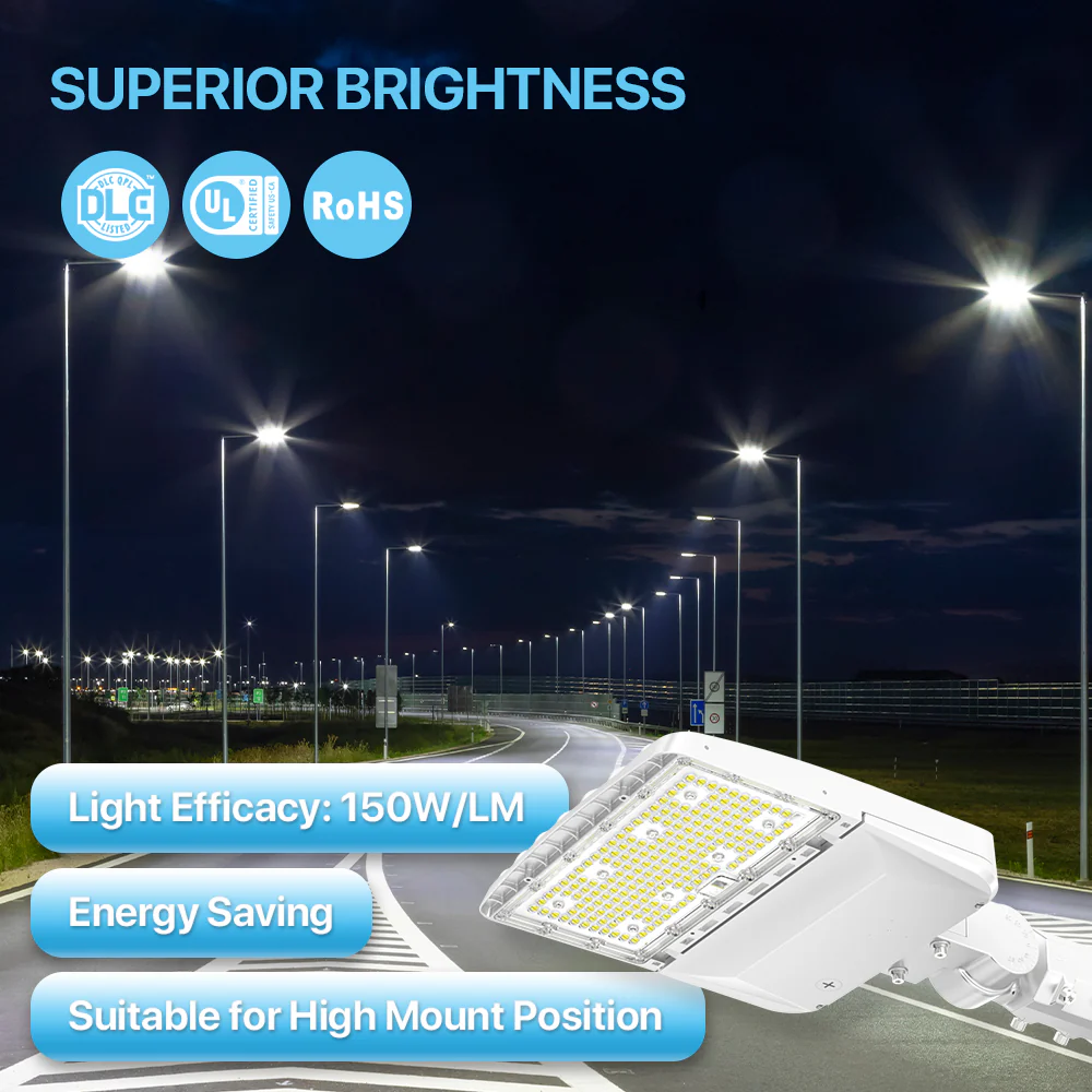 Parking Lot Light - White XALH Series with Shortcap, 46500lumens, Selectable CCT&Wattage AC 120V-277V - Image 3