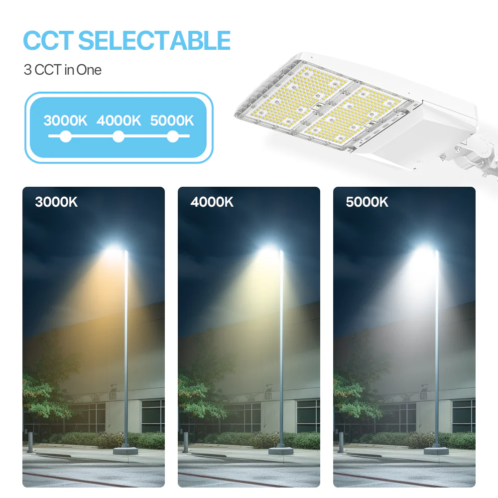 Parking Lot Light - White XALH Series with Shortcap, 46500lumens, Selectable CCT&Wattage AC 120V-277V - Image 4
