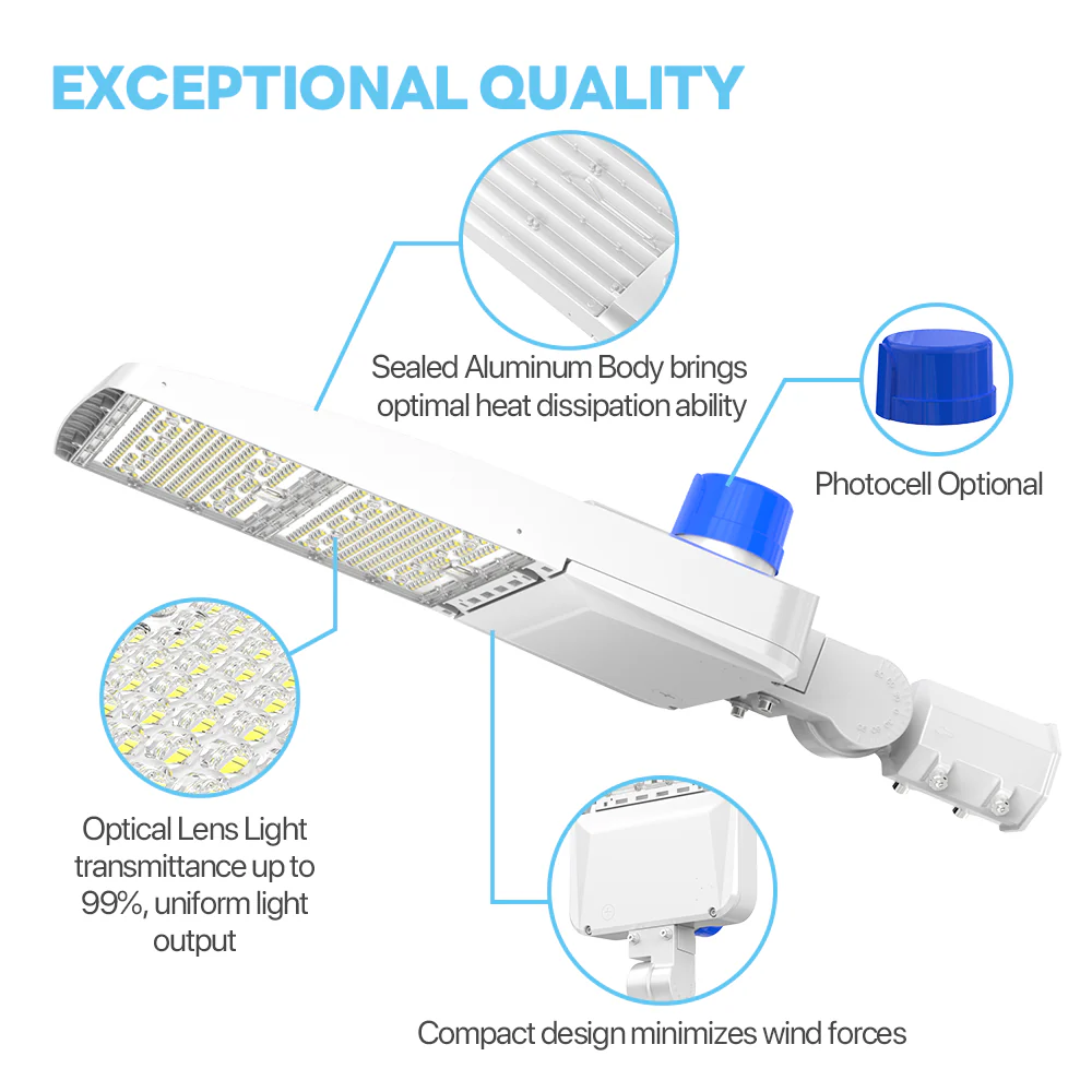 Parking Lot Light - White XALH Series with Shortcap, 46500lumens, Selectable CCT&Wattage AC 120V-277V - Image 5