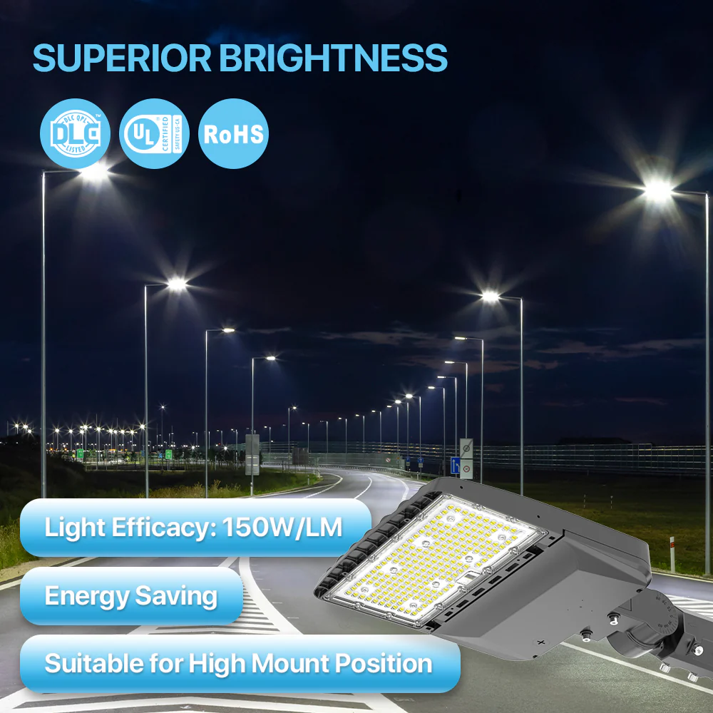 Parking Lot Light - XALH Series With Shortcap, 22950lumens, Selectable Wattage & CCT, AC 120V-277V, Black Finish - Image 3