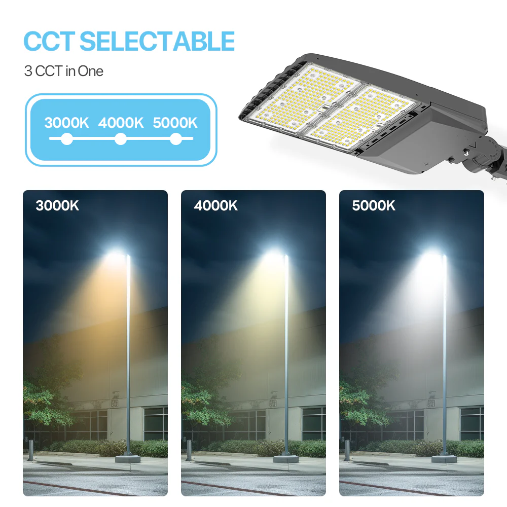 Parking Lot Light - XALH Series With Shortcap, 22950lumens, Selectable Wattage & CCT, AC 120V-277V, Black Finish - Image 6