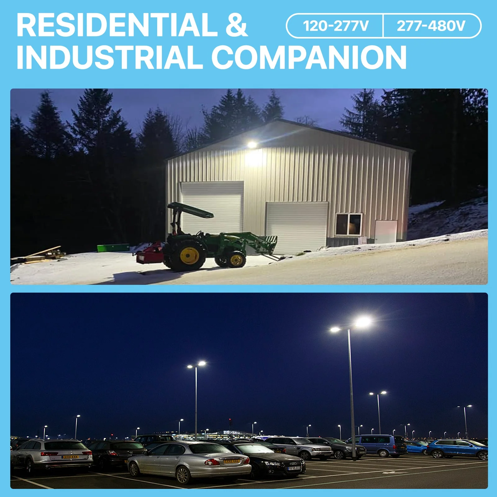 Parking Lot Light - XALH Series With Shortcap, 22950lumens, CCT& Wattage Selectable, AC 277V-480V - Image 5