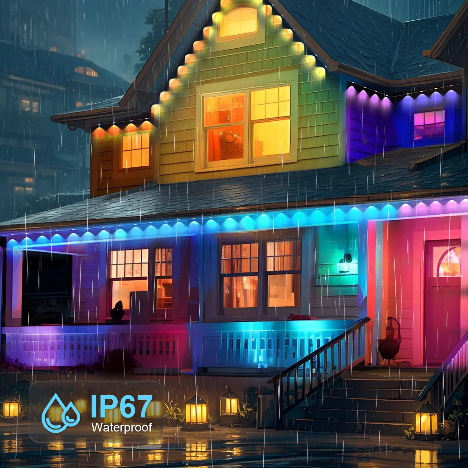 Permanent Outdoor Lights, RGB+IC LED Lights with Smart APP & Remote Control - Image 3