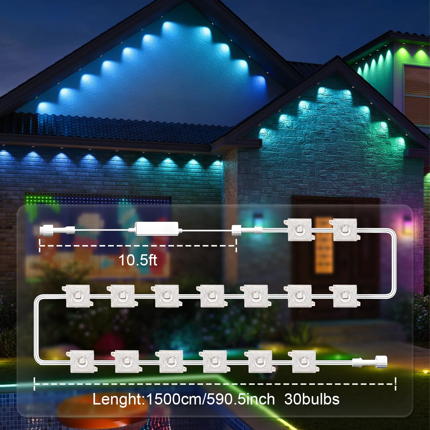 Permanent Outdoor Lights, RGB+IC LED Lights with Smart APP & Remote Control - Image 8