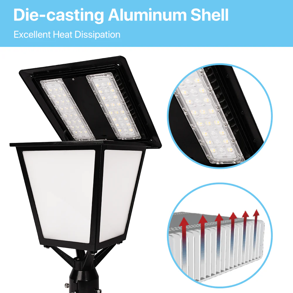 Post Top Light - TP350 Series, 3300lumens, Selectable CCT, AC 120-277V, Photocell Optional,Wide Lighting Coverage - Image 3