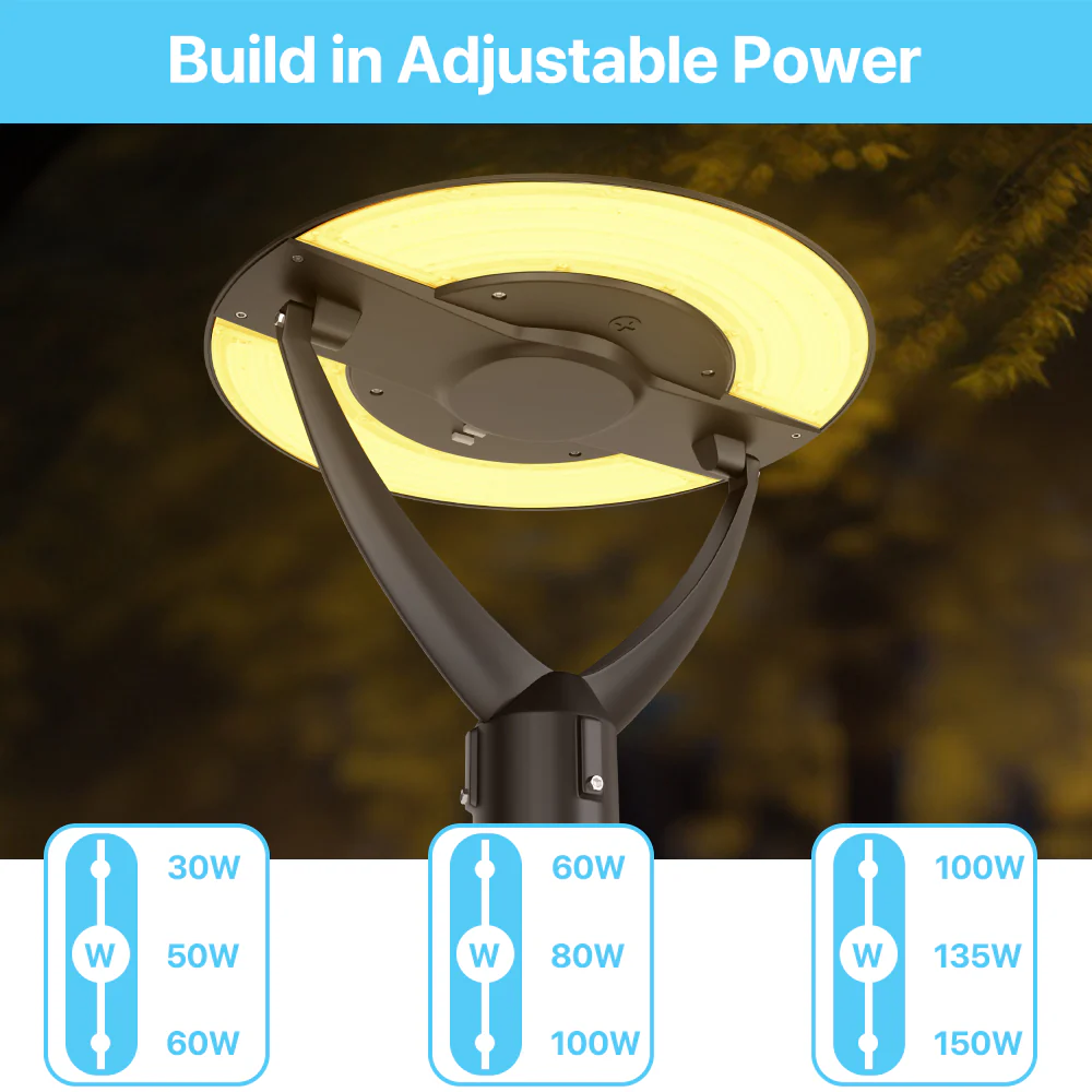 Post Top Lights- TP421 Series 8400lumens, Wattage & CCT Selectable, AC 120-277V - Image 4