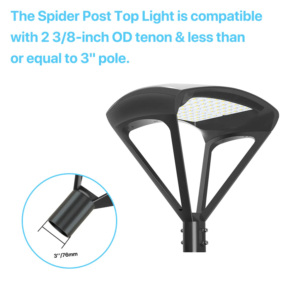 Spider LED Post Top Lights- TP500 Series, 39000lumens, 5000K, AC 120-277V For Commercial Project - Image 4