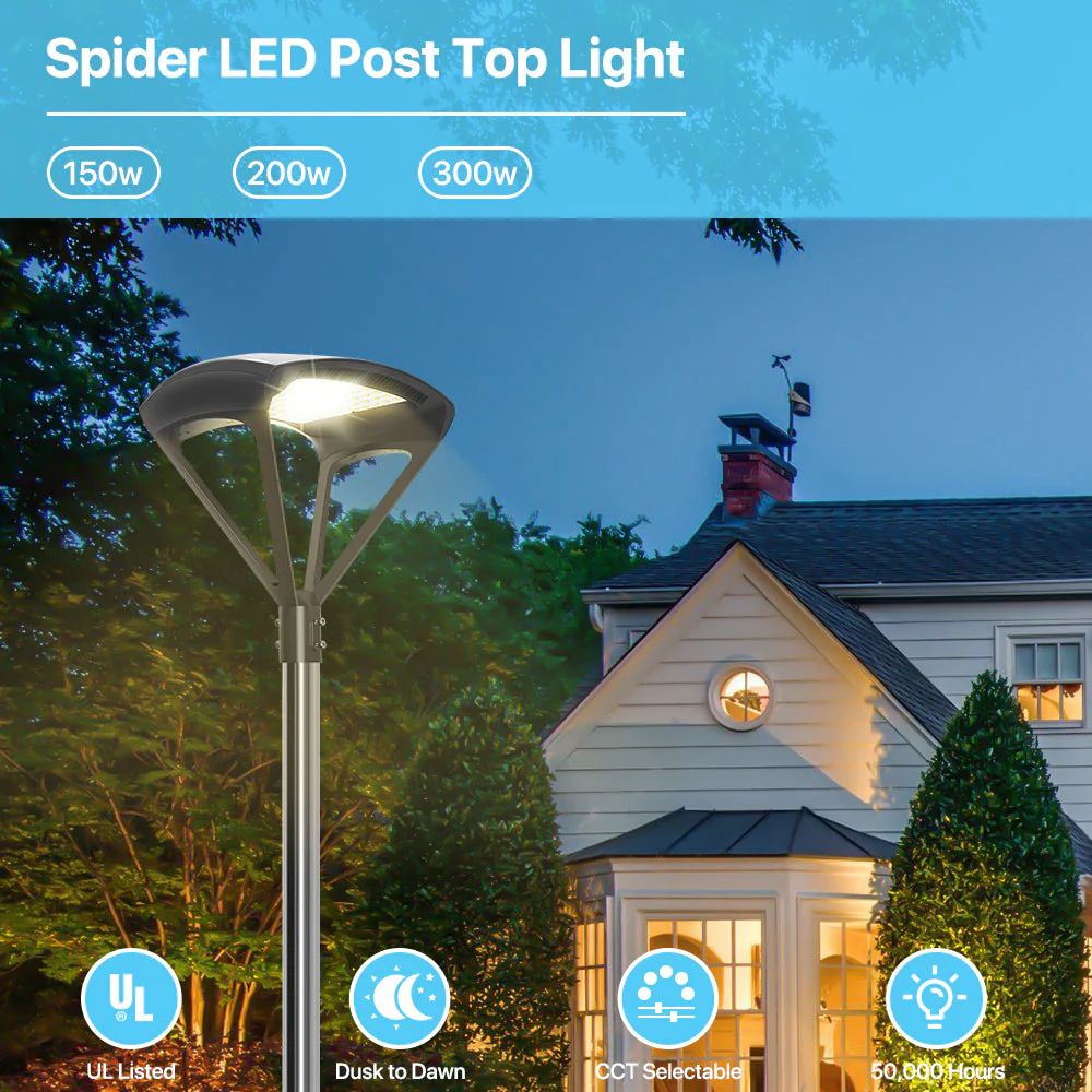 Spider LED Post Top Lights- TP500 Series, 39000lumens, 5000K, AC 120-277V For Commercial Project - Image 6
