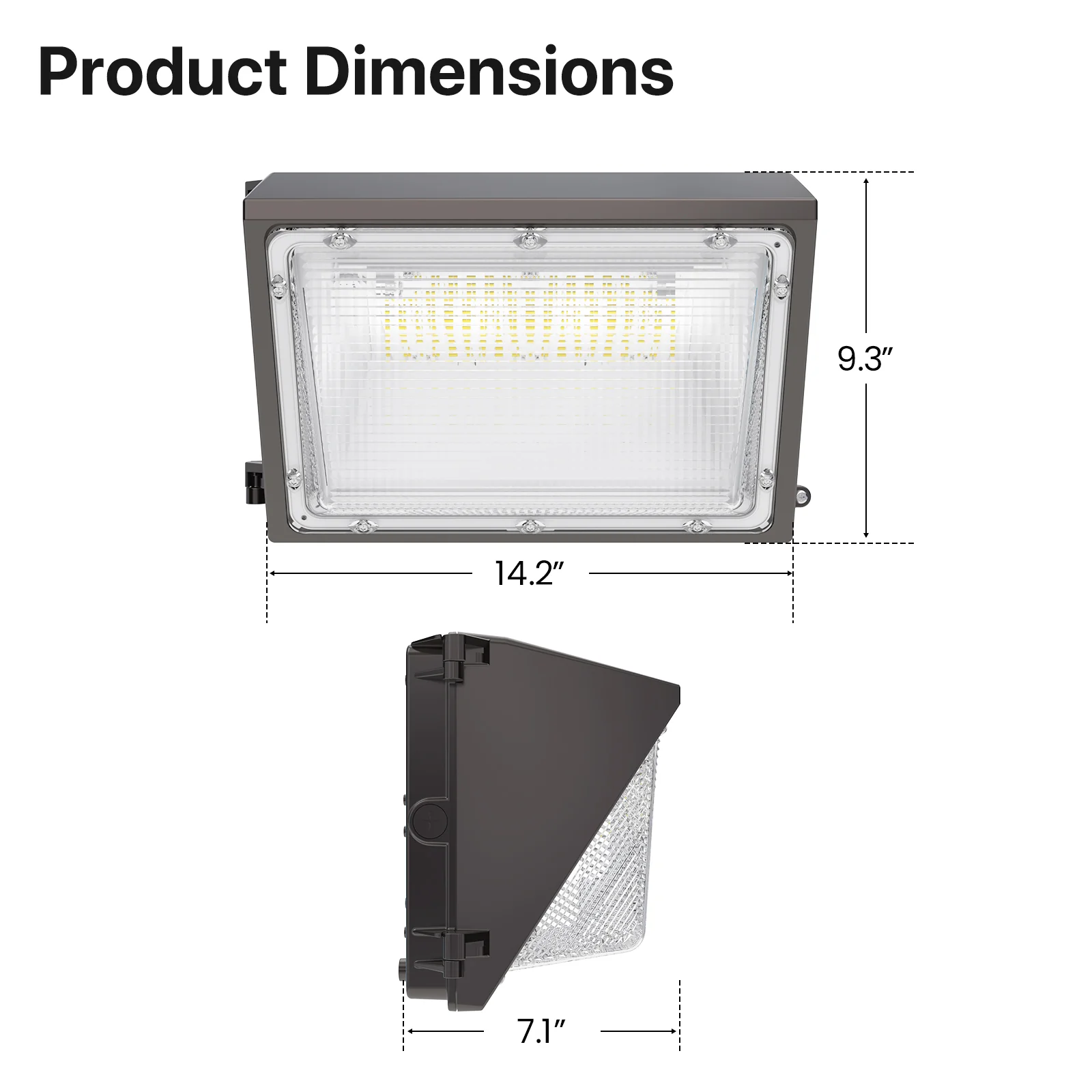Wall Pack LED Lights -HPWP01 Series, 12800lumens, Adjustable Wattage & CCT, 120-277V, Dusk to Dawn - Image 9